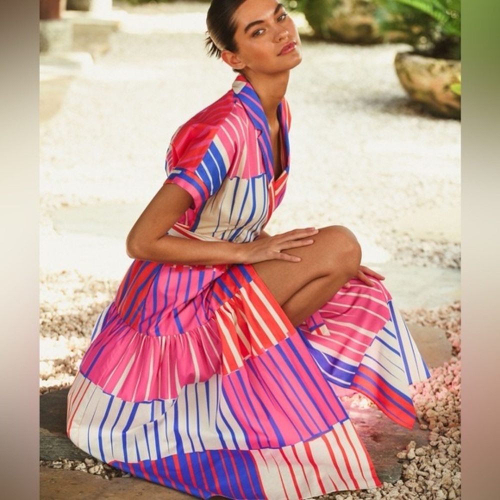 Hutch Rosen Stripe Dress Small - Picture 2 of 6